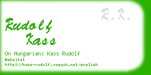 rudolf kass business card